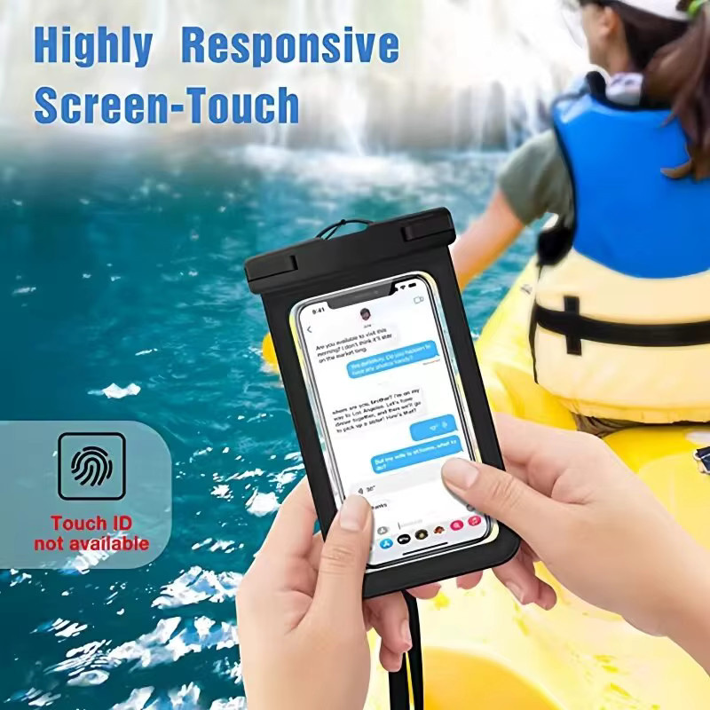 Wasserdichte Handyhülle Mrgabwte IP68 Universal Tasche aus PVC in Schwarz für iPhone 16 15 14 Pro Max und Xiaomi - Bild 5
