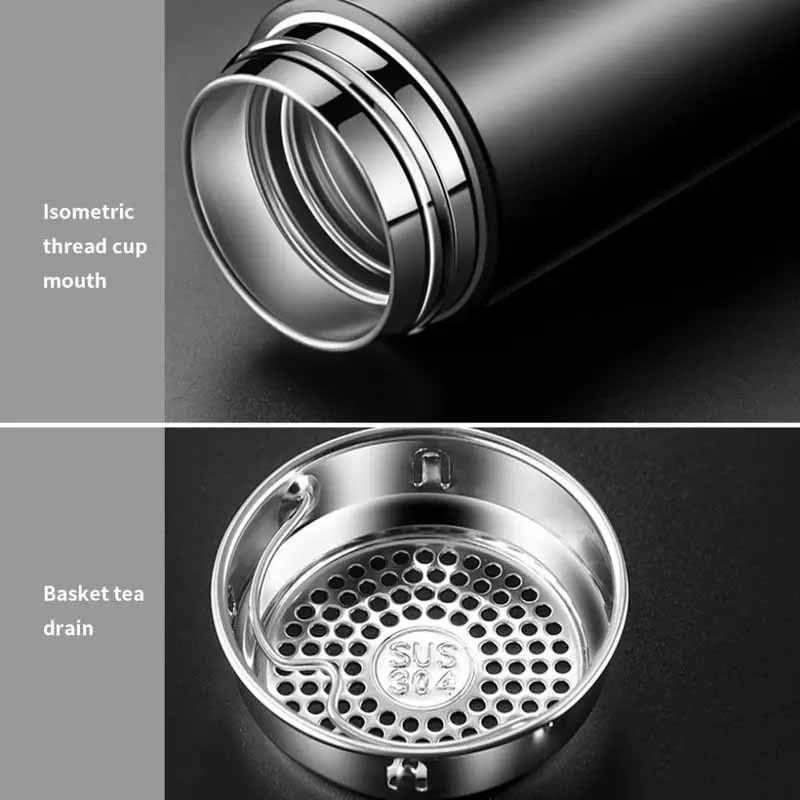 Smarte Isolierflasche Your Warm Home aus Edelstahl mit LED digitaler Temperaturanzeige, Schwarz, 500 ml - Bild 2