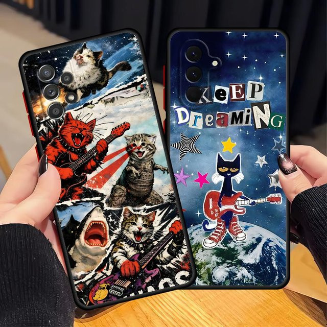 Handyhülle mit Cartoon-Katzen-Design für Samsung Galaxy A-Serie in Multicolour - Bild 1