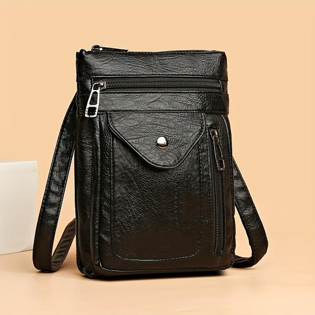 YiRan Shoe Industry Umhängetasche, Mini-Schultertasche, Kunstleder, Damen, grau - Bild 1