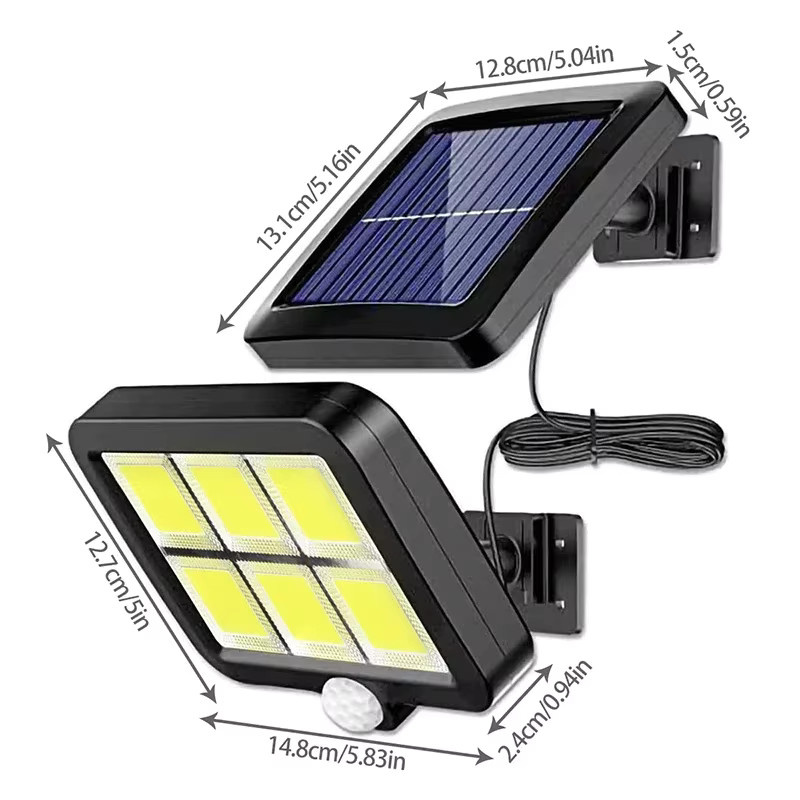 Heinast LED Solar Split Wandlampe mit Motion Sensor und 3 Modi, Wasserdichte Solar Flutlicht für den Garten in Schwarz - Bild 6
