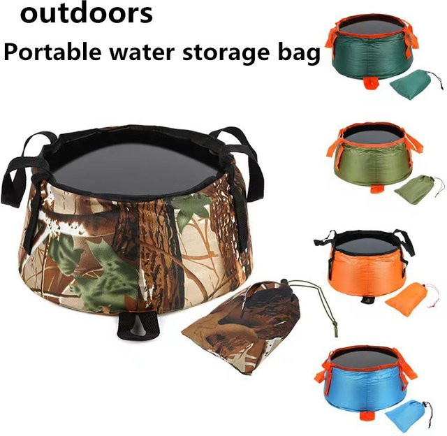 FTK Tragbarer faltbarer Eimer als wasserdichter Wasserbehälter für Camping und Angeln, Mehrfarbig - Bild 1