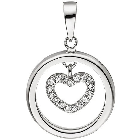 Colfem Anhänger Herz, 925 Sterling Silber, 21 Zirkonia - Bild 1