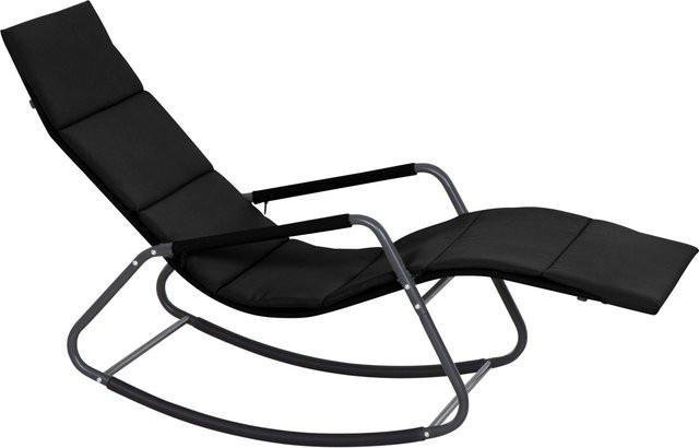 Siena Garden Schaukelliege Aliano in Schwarz mit Kissen und Armlehnen aus Stahl, B/T/H: 143 x 57 x 84 cm - Bild 1
