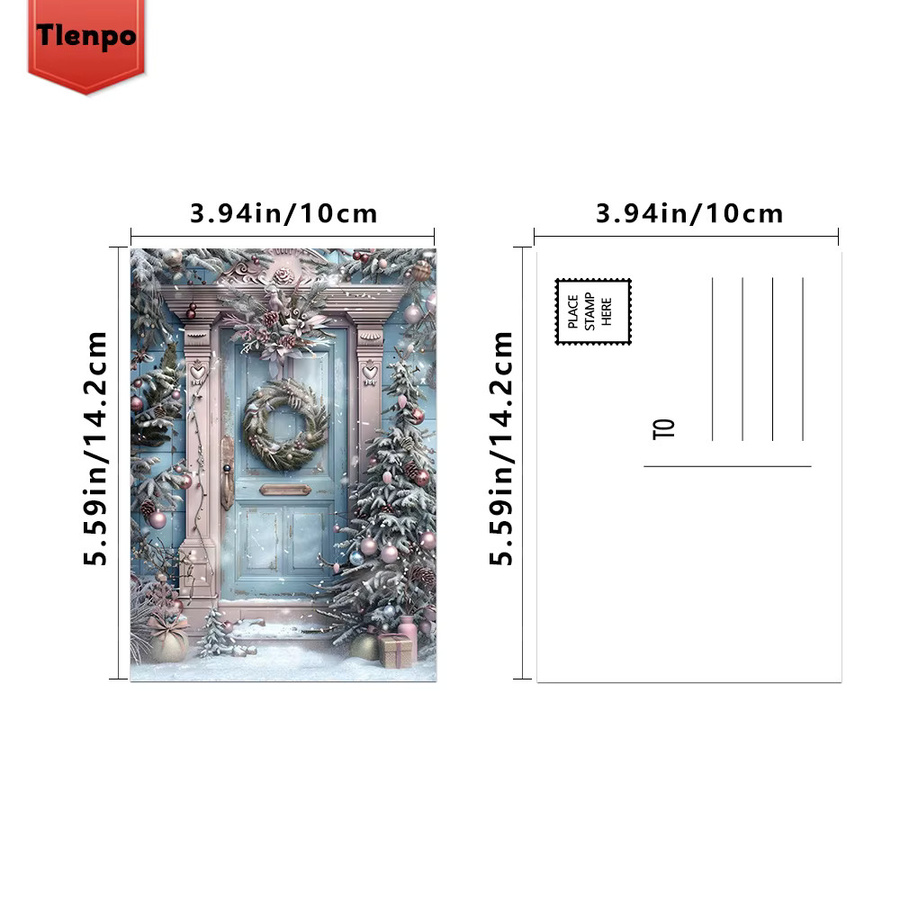 32-teiliges Weihnachtspostkarten-Set im Vintage-Stil, mehrfarbig, aus hochwertigem Papier - Bild 1