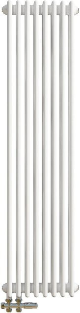 Duschparadies Traditioneller Heizkörper in Gusseisen-Optik für Warmwasserbetrieb, Weiß, B: 150 cm, H: 38 cm - Bild 1
