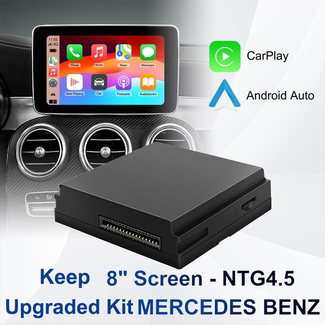 ANYFAR Drahtlose CarPlay und Android Auto Decoder Box für Mercedes Benz NTG4.5 Systeme mit Harman Becker Interface, Schwarz - Bild 1