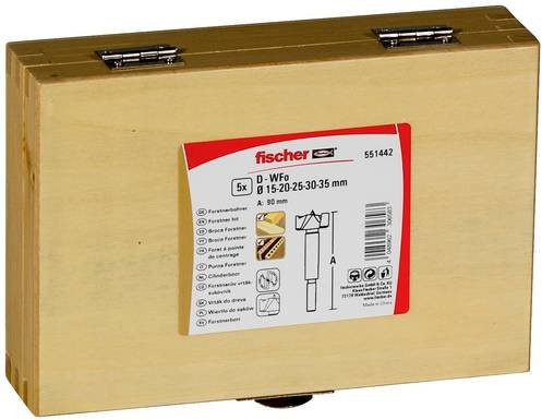 Fischer Forstnerbohrer-Set mit 5 Teilen, Durchmesser 15-35 mm - Bild 2