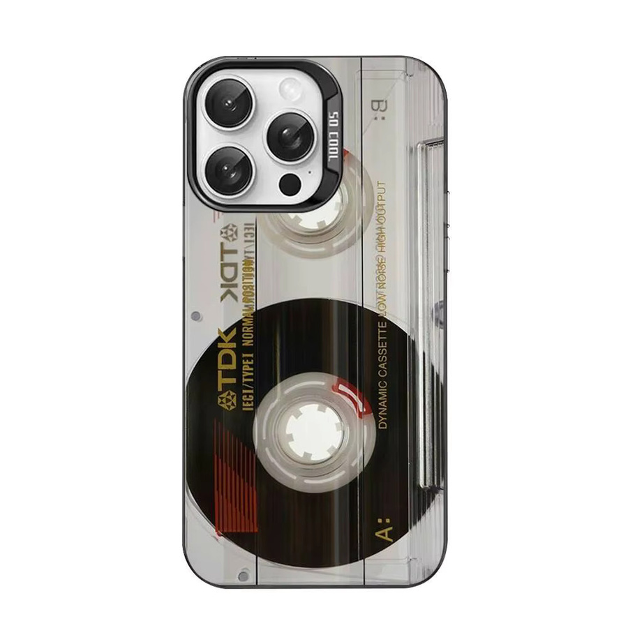 Magnetische iPhone Hülle im Radio-Band-Kassetten Design, Matte Anti-Fall Schutzhülle für Apple iPhone 16 15 14 13 12 11 Pro Max X XR XS MAX 8 7 Plus, Transparent - Bild 5