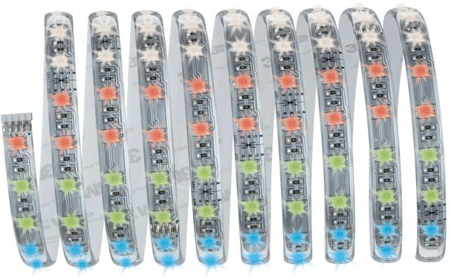 Paulmann MaxLED RGBW Basisset mit Fernbedienung und Netzteil, 3 m Länge, 36 W, Multicolor und Weiß - Bild 1