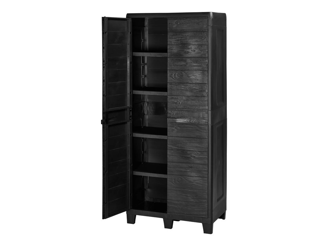 LIVARNO Universalschrank in brauner Holz-Optik, witterungsbeständiger Kunststoff für Außenbereich, Balkon, Terrasse oder Garage - Bild 2