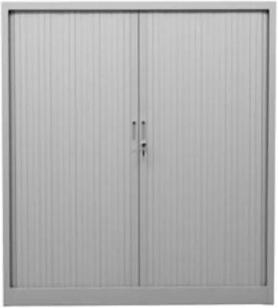 PROREGAL Rollladenschrank Weasel aus Metall in Grau, H x B x T: 135 x 120 x 46 cm