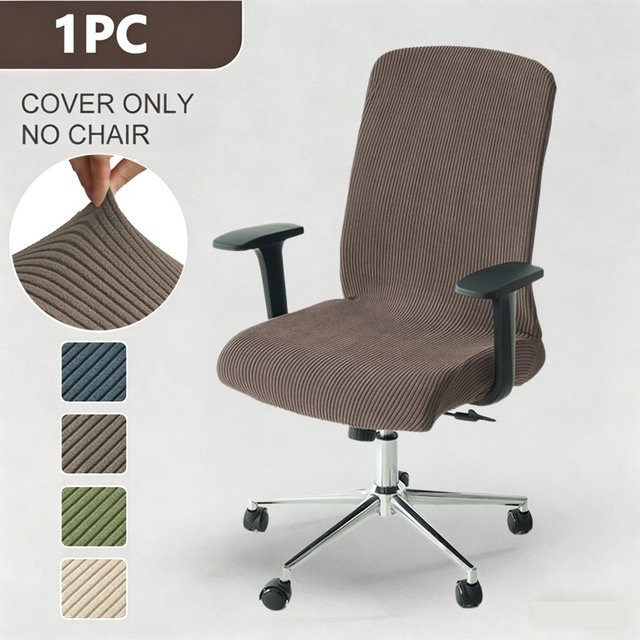 Yupartex Stretch-Jacquard Bürostuhlbezug in Braun mit Streifenmuster, schmutzabweisend und elastisch für Computer- und Gaming-Stühle - Bild 1