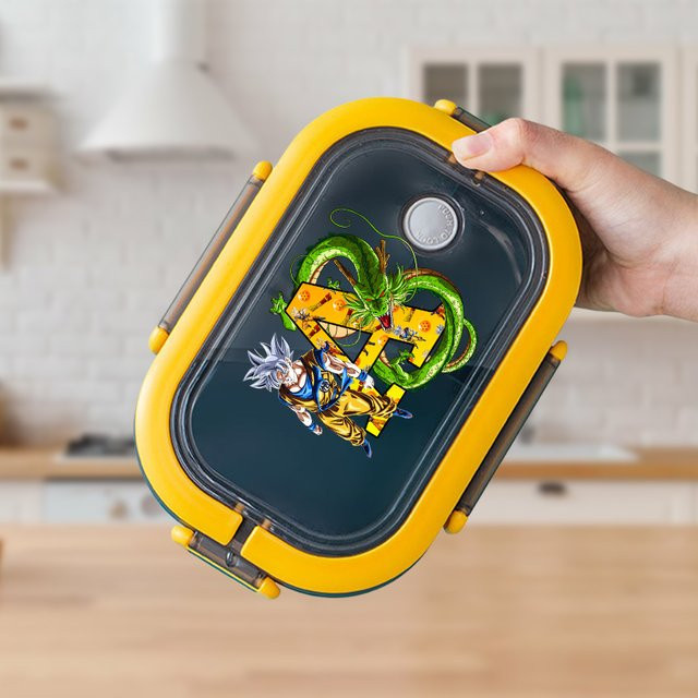 Bandai Dragon Ball Goku Bento-Lunchbox mit Cartoon-Motiven in Gelb - Bild 1