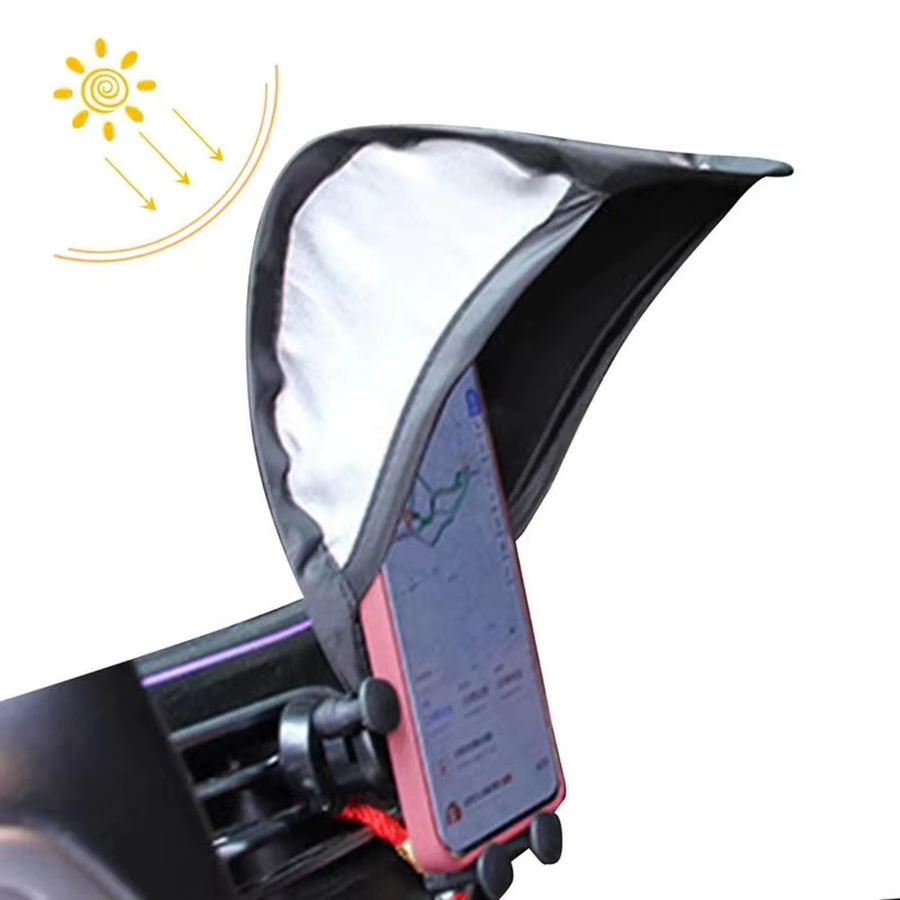 NIGHTKIST Handy-Sonnenschirm als Sonnenschutz für dein Smartphone im Auto oder Motorrad, Farben: Silber und Schwarz - Bild 5