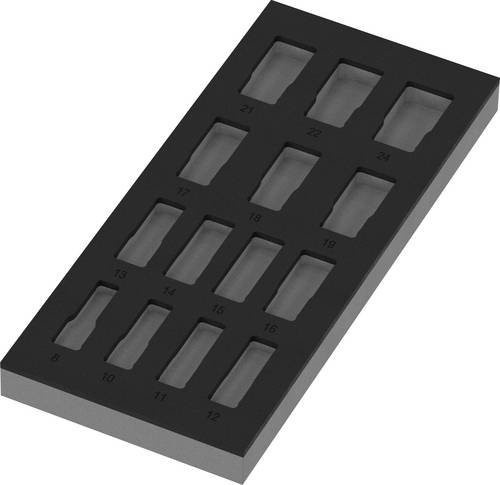Wera Schaumstoffeinlage 9828 für Zyklop B 3/8" Impaktor Deep Steckschlüsseleinsatz Set, H x B x T: 30 x 342 x 172 mm - Bild 1