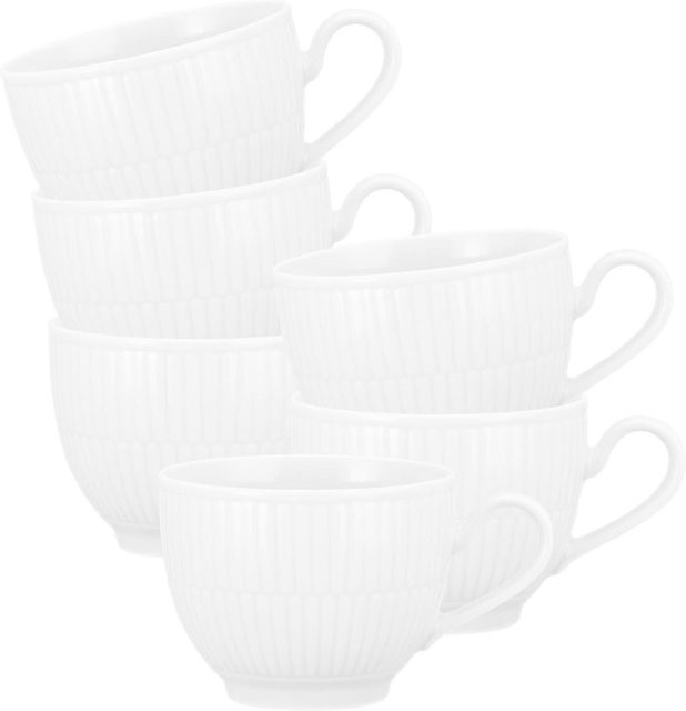 Seltmann Weiden Kaffeetassen Amina aus Porzellan, Weiß, 6er Set, 0,25 l pro Tasse - Bild 1