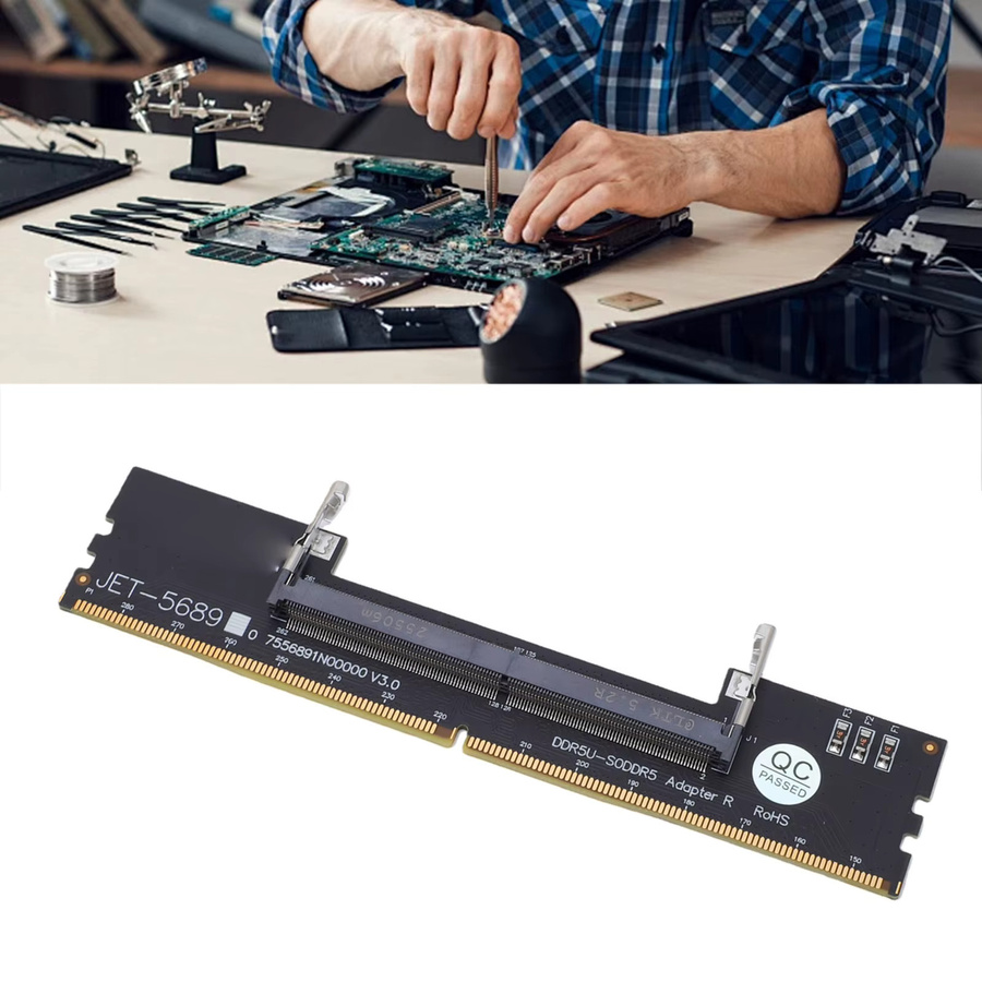 VBESTLIFE DDR5 U-DIMM zu SO-DIMM Adapterkarte in Schwarz für die Konvertierung von Desktop- zu Laptop-Speicher - Bild 2