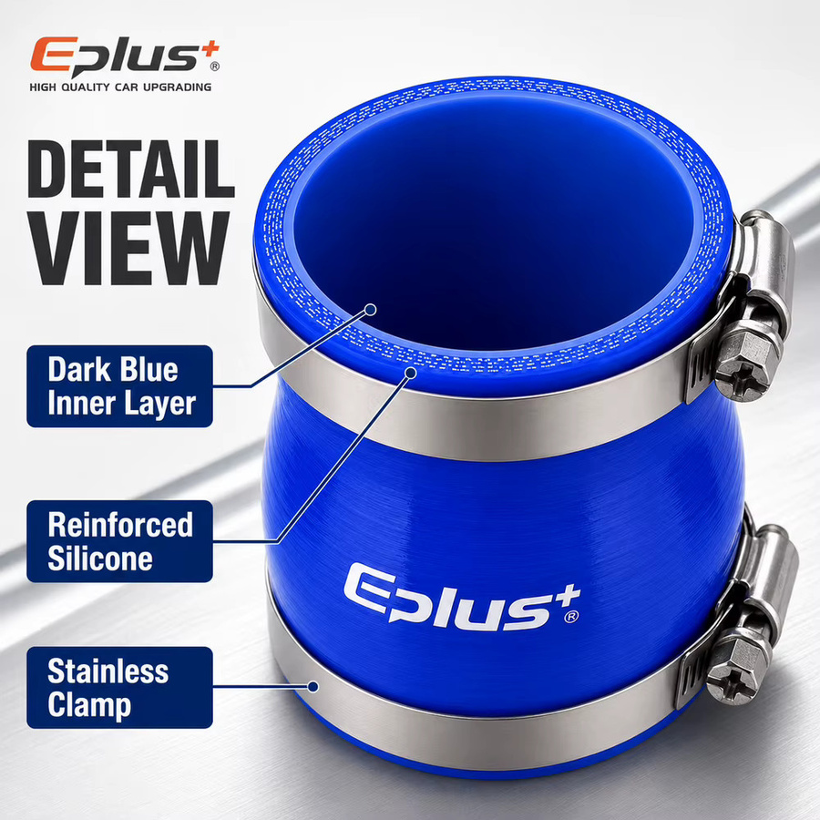 Eplus+ Blauer Silikon-Kupplungsadapter für Auto-Kühler und Turbo-Ladeluftkühler, Universeller Silikagel-Schlauch als Gerader Adapter - Bild 5