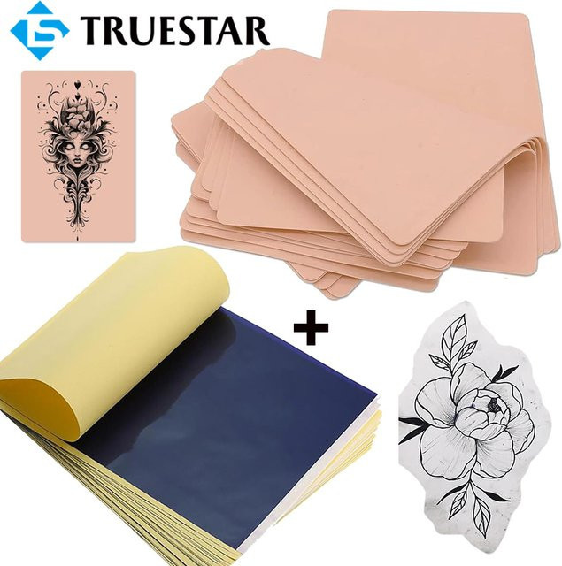 TRUE STAR Tattoo Transfer Papier Kit, Doppelseitiges Papier mit Schablone - Bild 1