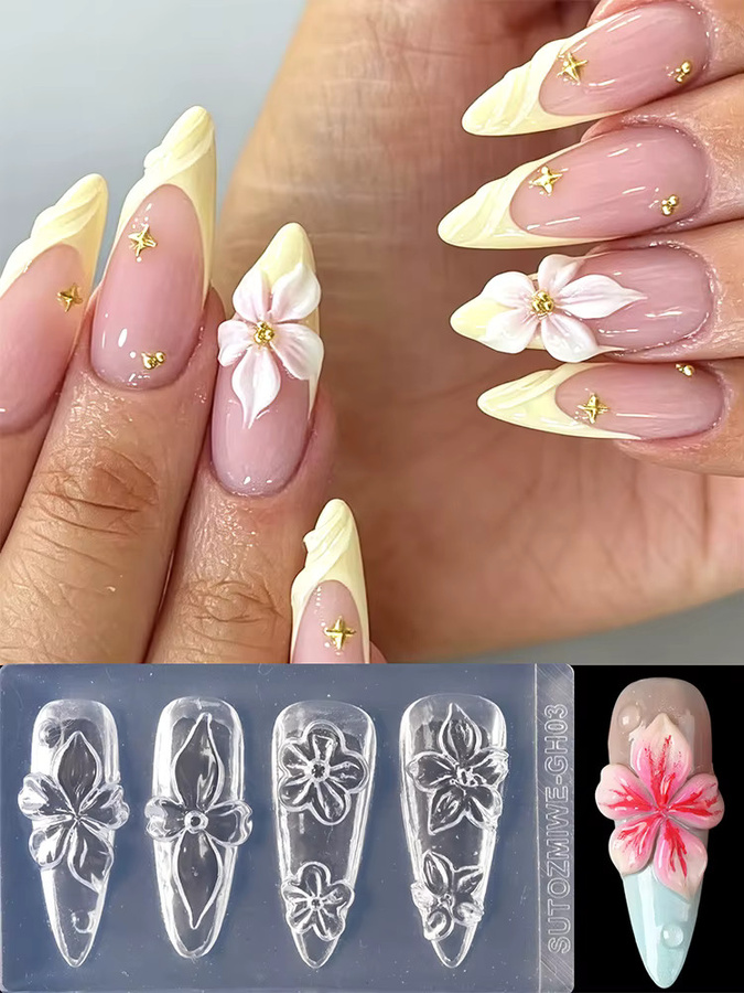 Full Beauty 3D Blumen-Nagel-Silikonform für Acryl-UV-Gel - Bild 6
