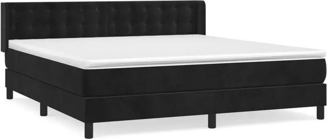 vidaXL Boxspringbett mit Matratze Schwarz Samt B/T: 180 x 200 cm - Bild 1
