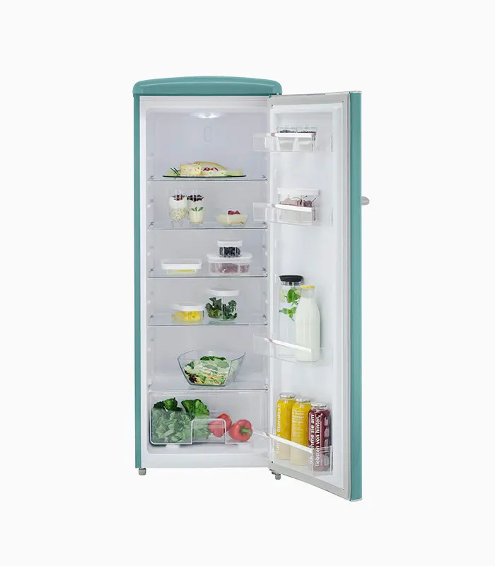 Exquisit RKS325-V-H-160F Retro Vollraumkühlschrank in Taubenblau, Standgerät mit LED-Innenbeleuchtung - Bild 2