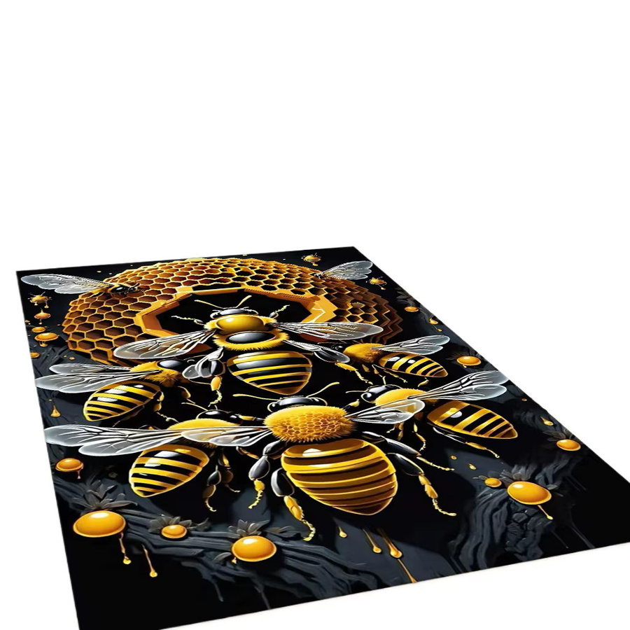 Faviora Rutschfester Teppich mit 3D-Insekten-Cartoon-Biene Motiv für Kinder, Rechteckig, Mehrfarbig, B/T: 60 x 40 cm - Bild 2