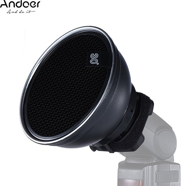 Andoer Beauty Dish Diffusor mit Wabenstruktur in Silber für On-Camera-Blitzgeräte wie Neewer, Canon und Nikon - Bild 1