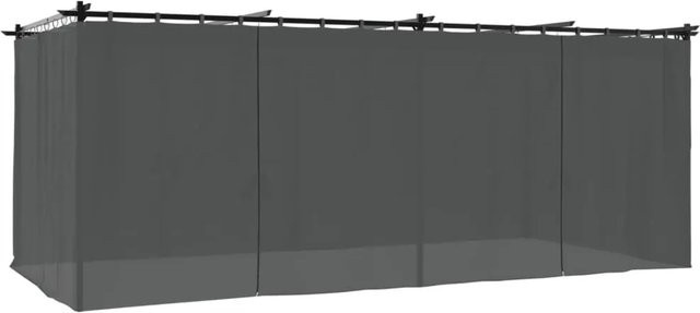 vidaXL Gartenpavillon mit Vorhängen und Fenstern in Anthrazit aus Stahl und Polyester, B x T x H: 6 x 3 x 2,95 m - Bild 1