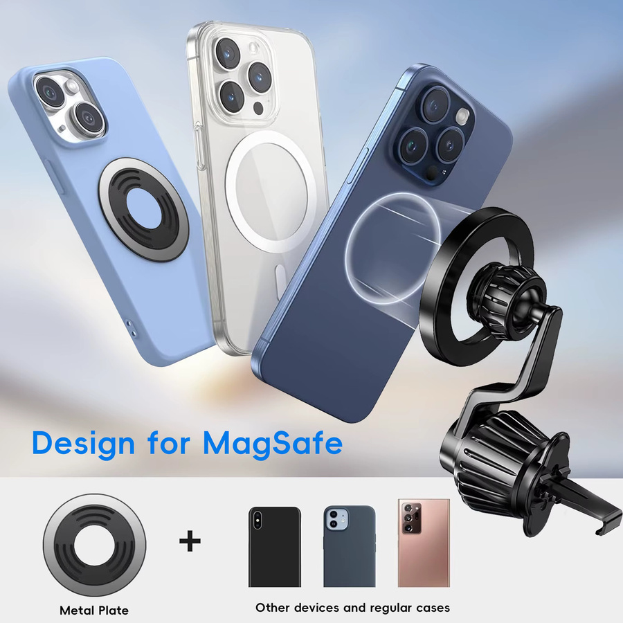 MagSafe-Autohalterung Magnetische Telefonhalterung in Schwarz mit Saugnapf, faltbar und einziehbar - Bild 4