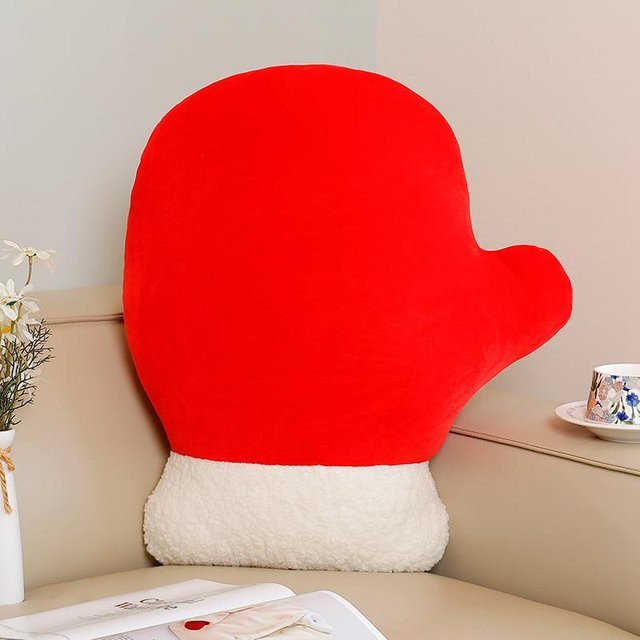 Buntes Handschuh-Plüschkissen als weiches Dekokissen für Sofa und Stuhl, Mehrfarbig, Breite: 45 cm - Bild 1