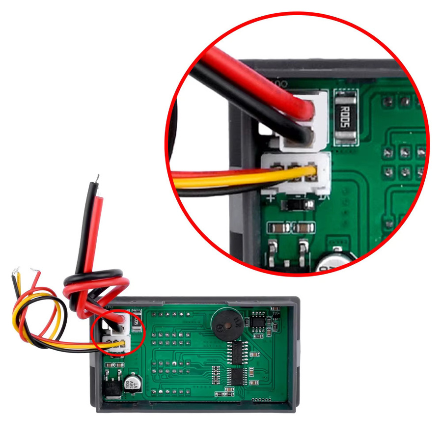 Gaqqee BM730 Digitales Voltmeter Amperemeter Wattmeter Energiemessgerät 0-100V 10A 1000W in Rot und Schwarz - Bild 5