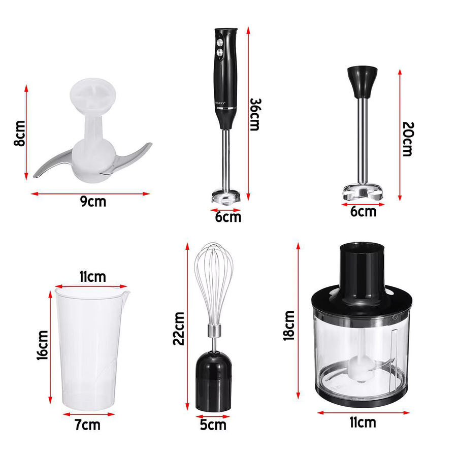 Elektrischer 4-in-1-Mixer aus schwarzem 304 Edelstahl für Küchen- und Babynahrung - Bild 2