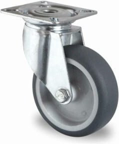 CASCOO Lenkrolle Serie P2T2 mit Gleitlager, Durchmesser: 75 mm, grau, verzinkter Stahl und Kunststoff - Bild 1