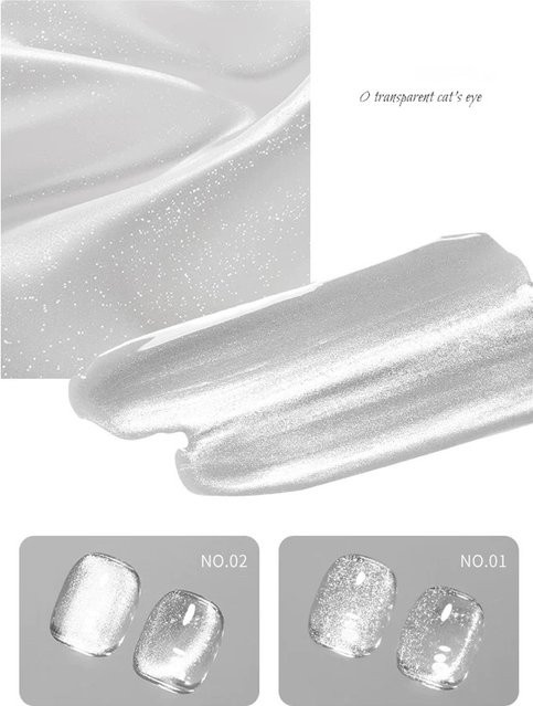 SHAKA Nagellack, Weiß, Glänzend, Katzenauge-Gel - Bild 1