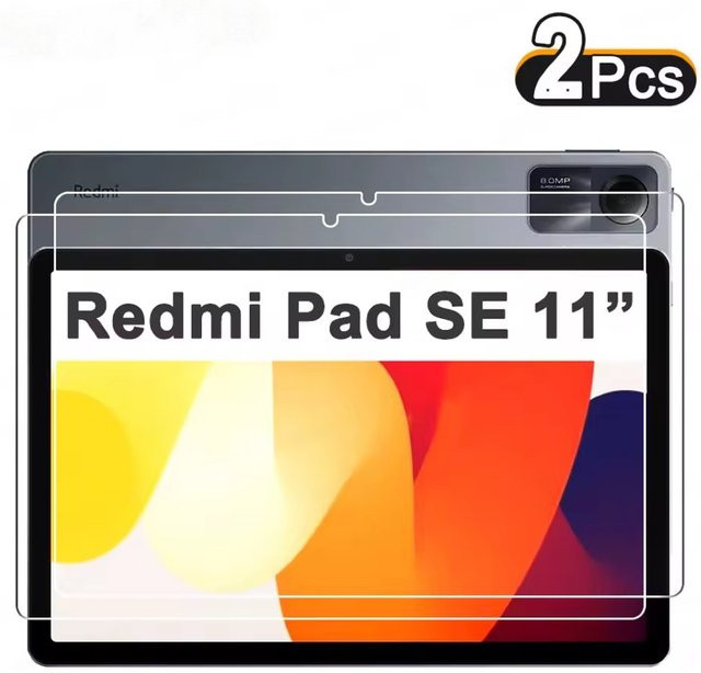 2 Stück Displayschutzfolien aus gehärtetem Glas für Xiaomi Redmi Pad SE 11 Zoll 2023, transparent, Anti-Scratch HD-Schutzfolie - Bild 1