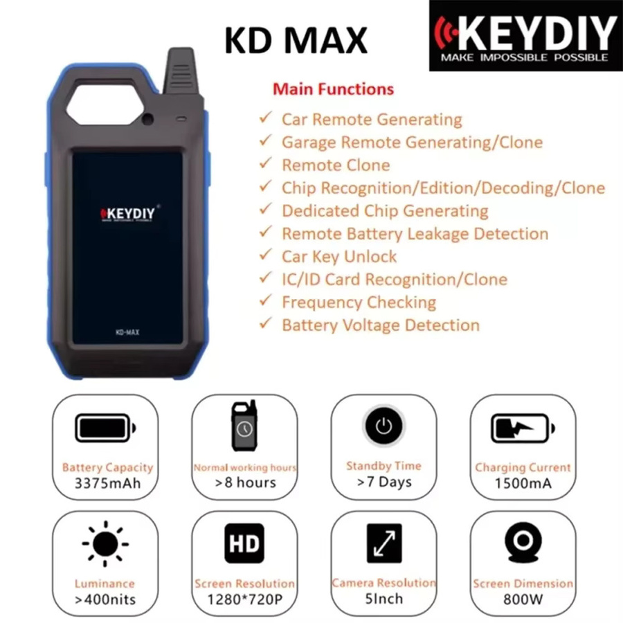 KEYDIY KD MAX Key Programmer Tool Maker und Generator mit 96bit und 48 Kopierfunktion für Transponder Chips - Bild 3