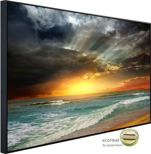 papermoon Infrarotheizung EcoHeat Folly Beach Sonnenuntergang mit Matt-Effekt in Bunt, App-Steuerung und Überhitzungsschutz - Bild 1