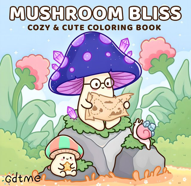MUSHROOM BLISS Malbuch, Natur, bunt - Bild 1