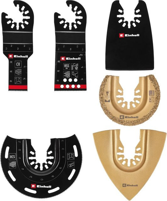 Einhell 6-teiliges Multitool-Zubehör-Set mit Sägeblättern und Schleifscheiben - Bild 1