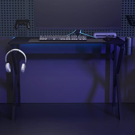Vidaxl Gaming-Schreibtisch mit K-förmigen Beinen in Schwarz, B/T/H: 110 x 60 x 75 cm