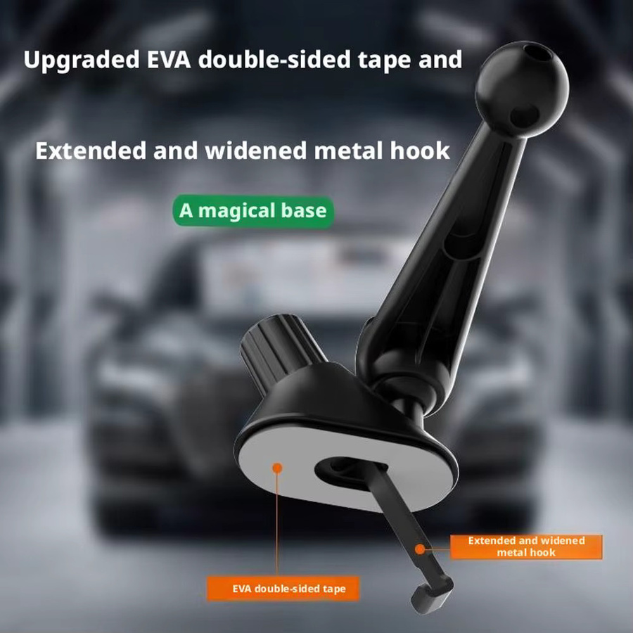 Universelle Auto-Handyhalterung mit 17mm Kugelkopf und Verlängerungsarm für Armaturenbrett oder Windschutzscheibe, Schwarz, kompatibel mit iPhone und Xiaomi - Bild 3
