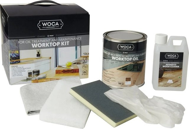 Woca Pflegebox für Tische und Massivholzplatten mit Holzöl und Zubehör, 0,75 l - Bild 1