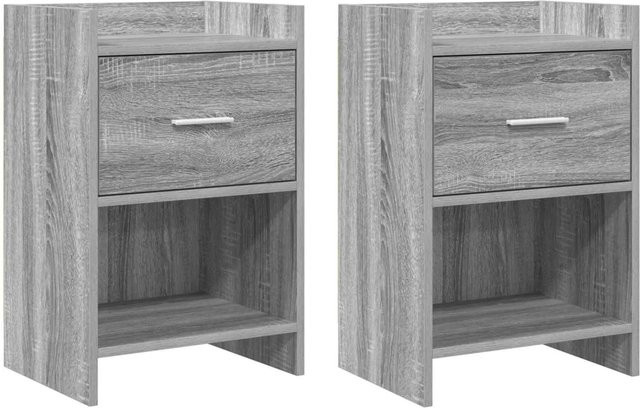 vidaXL Nachttische 2er Set Grau Sonoma aus Holzwerkstoff B/T/H: 40 x 30 x 60 cm - Bild 1