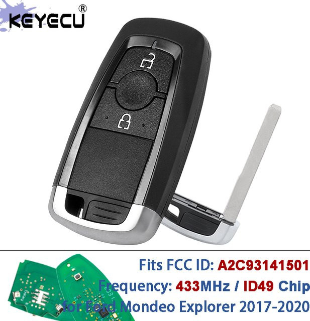 KEYECU Smart Remote Key Fob für Ford Mondeo und Explorer 2017-2020, 434 MHz ID49, Schwarz - Bild 1
