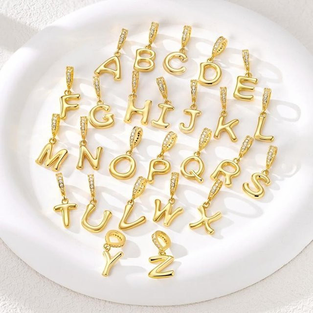 YIRAN Anhängerperle Kupfer, Alphabet, Damen - Bild 1