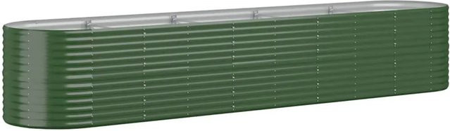 vidaXL Hochbeet aus verzinktem Stahl in Grün, B: 368 cm, T: 80 cm, H: 68 cm - Bild 1