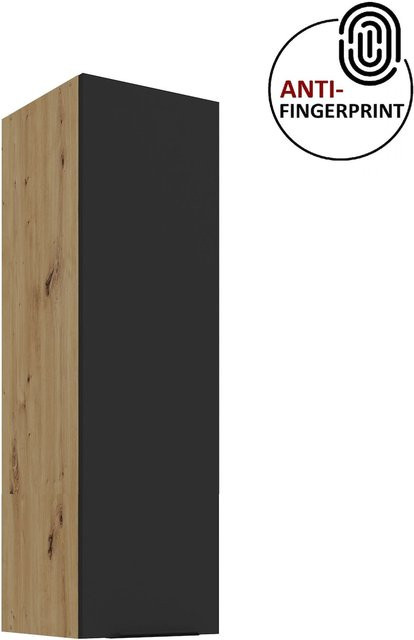 ARIA Hängeschrank Schwarz Matt mit Anti Fingerprint Oberfläche, Höhe: 30 cm, Breite: 90 cm - Bild 1