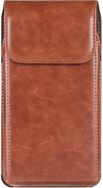 Rindsleder Gürtelclip Handy Tasche für Samsung Galaxy S24 Ultra S23 S22 S21 Plus S20 FE Note10 Plus in Braun - Bild 1